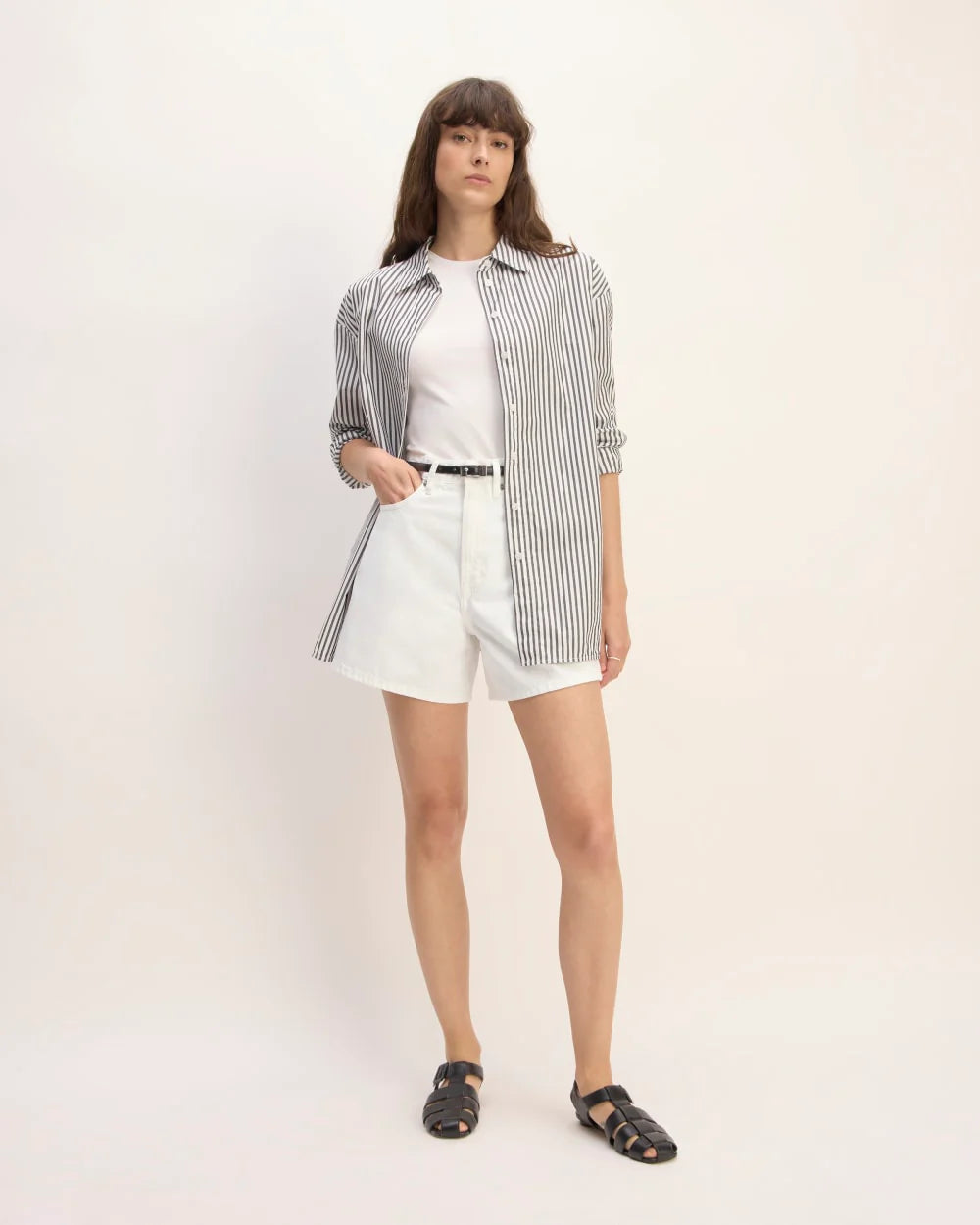 The A-Line Denim Short | Bright White