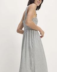The Gauze Smock Dress | White / Black
