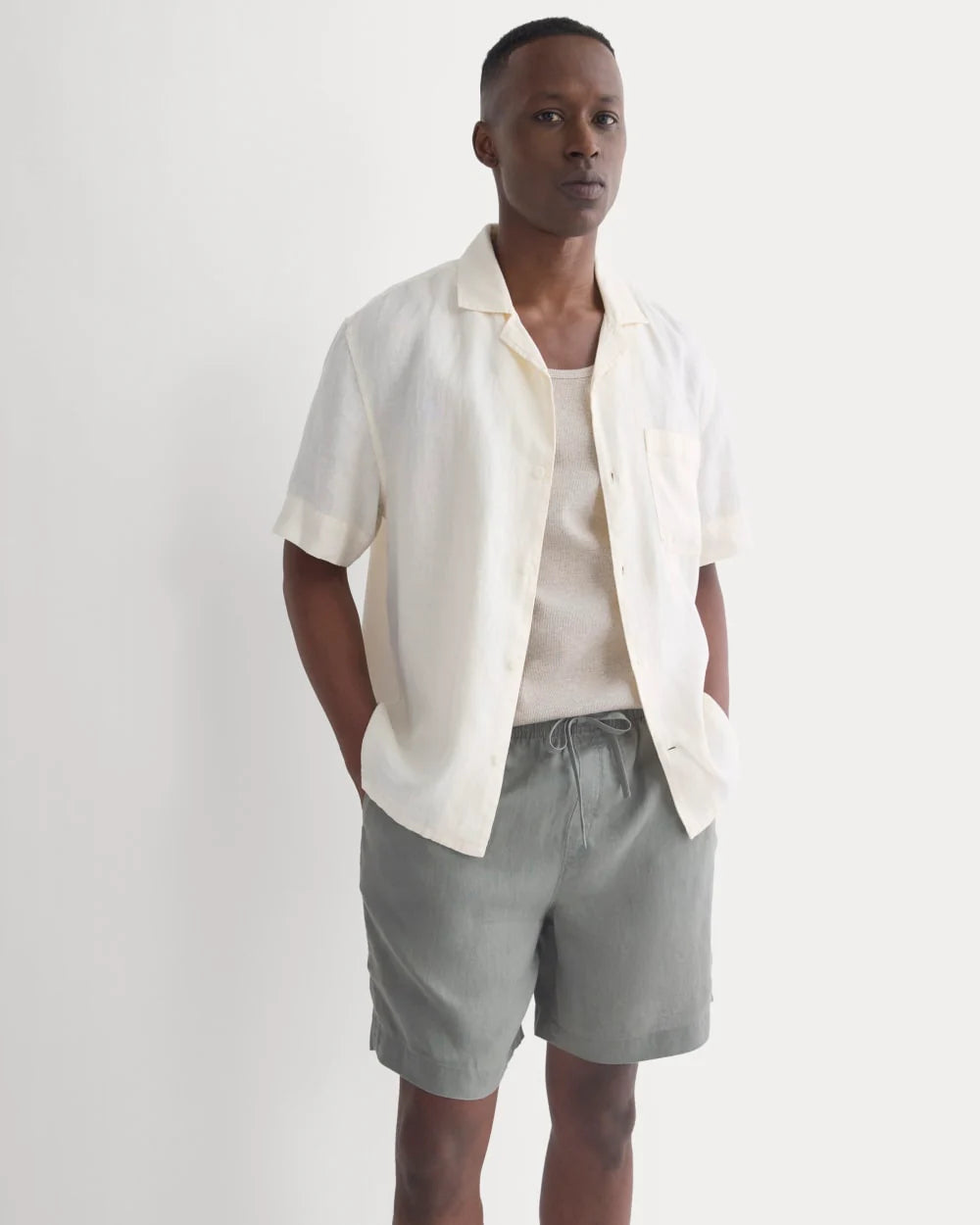 Linen Easy Short | Agave Green