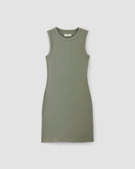The Ribbed Mini Dress | Sage Green
