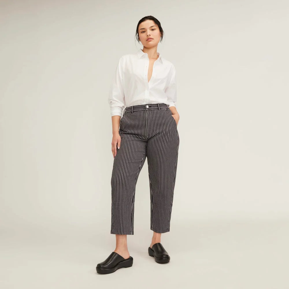 The Utility Barrel Pant | Black / Bone | Regular