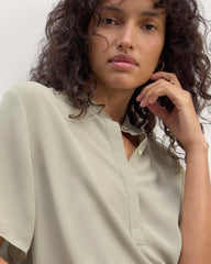 The Popover Top in Washable Silk | Seagrass