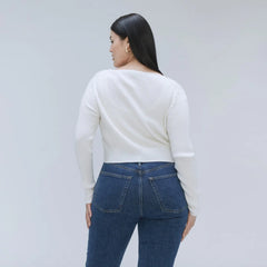 The Cotton-Merino Front-Tie Top | Snowflake