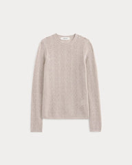 The Pointelle Crew in Ultrasoft Merino | Pale Blush
