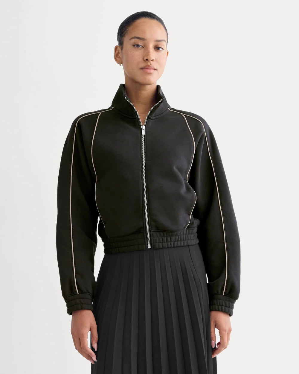 Luxe Fleece Track Jacket | Black