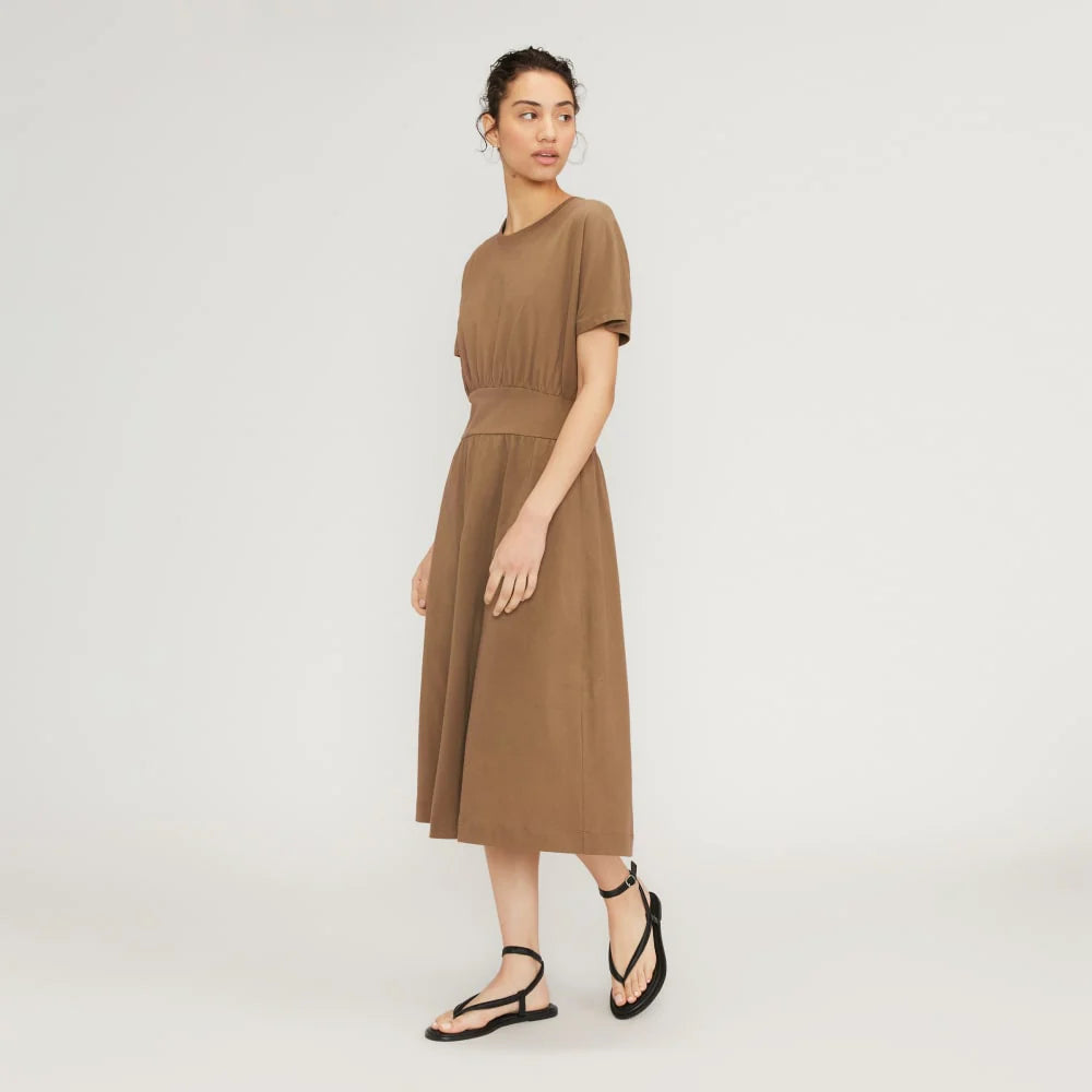 The Organic Cotton Waisted Dress | Toasted Coconut