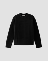 The Oversized Crew in Luxe Merino | Black