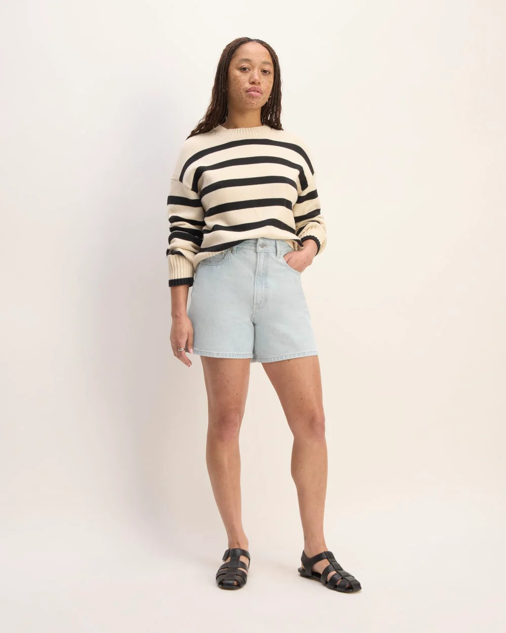 The A-Line Denim Short | Spring Blue