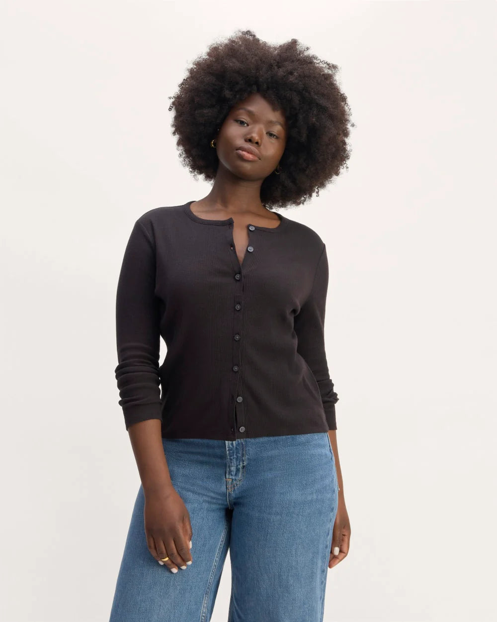 The Vintage Rib Cardigan | Black