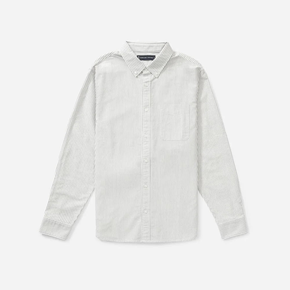 The Standard Fit Japanese Oxford Shirt | Uniform | White / Black Stripe | Standard