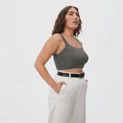 The Cozy-Stretch Tank | Heathered Charcoal