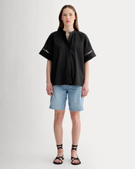 The Lace Trim Popover | Black