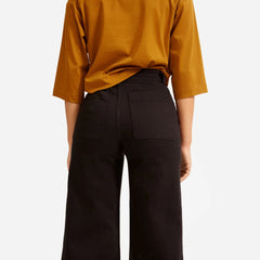 The Wide-Leg Crop Pant | Black | Short