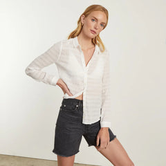 The Button Smock Top | White