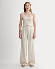 The Luxe Rib Square-Neck Tank | Heathered Oat