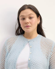 The Everlane x Marques' Almeida Alpaca Mesh Cardigan | Mist
