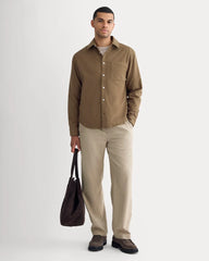Brushed Flannel Shirt | Heathered Cocoa Brown