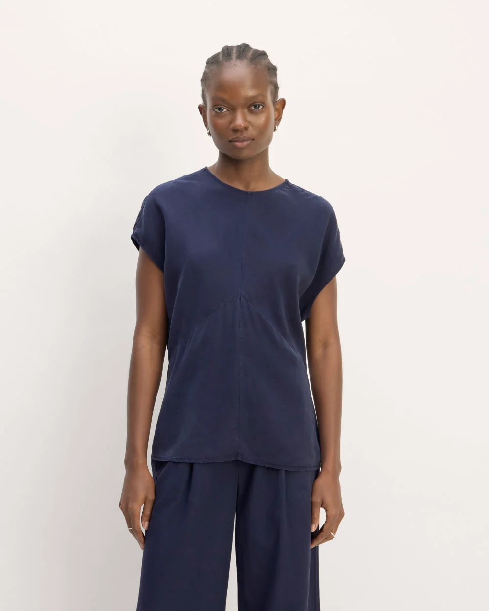 The Drape Top in Butterlite | Navy