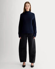 The Slouchy Funnel Neck in Everyday Cotton | Navy