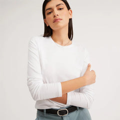 The Organic Cotton Long-Sleeve Crew | White