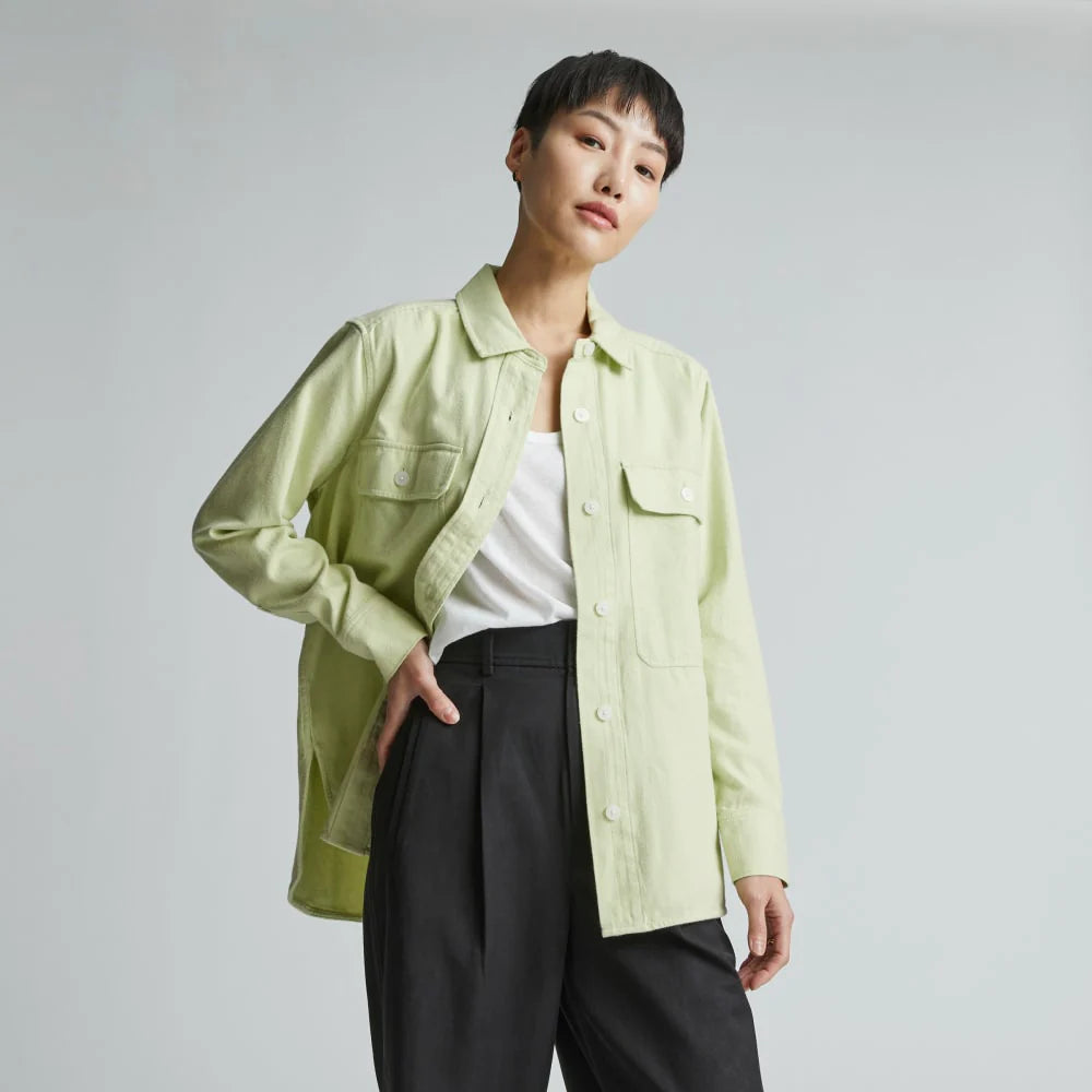 The Classic Cotton Flannel Shirt | Seafoam Green