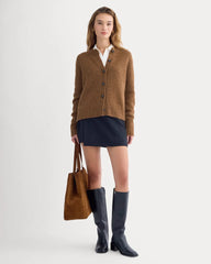 The Crew Cardigan in Alpaca | Toffee