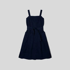 The Organic Cotton Herringbone Dress | Navy