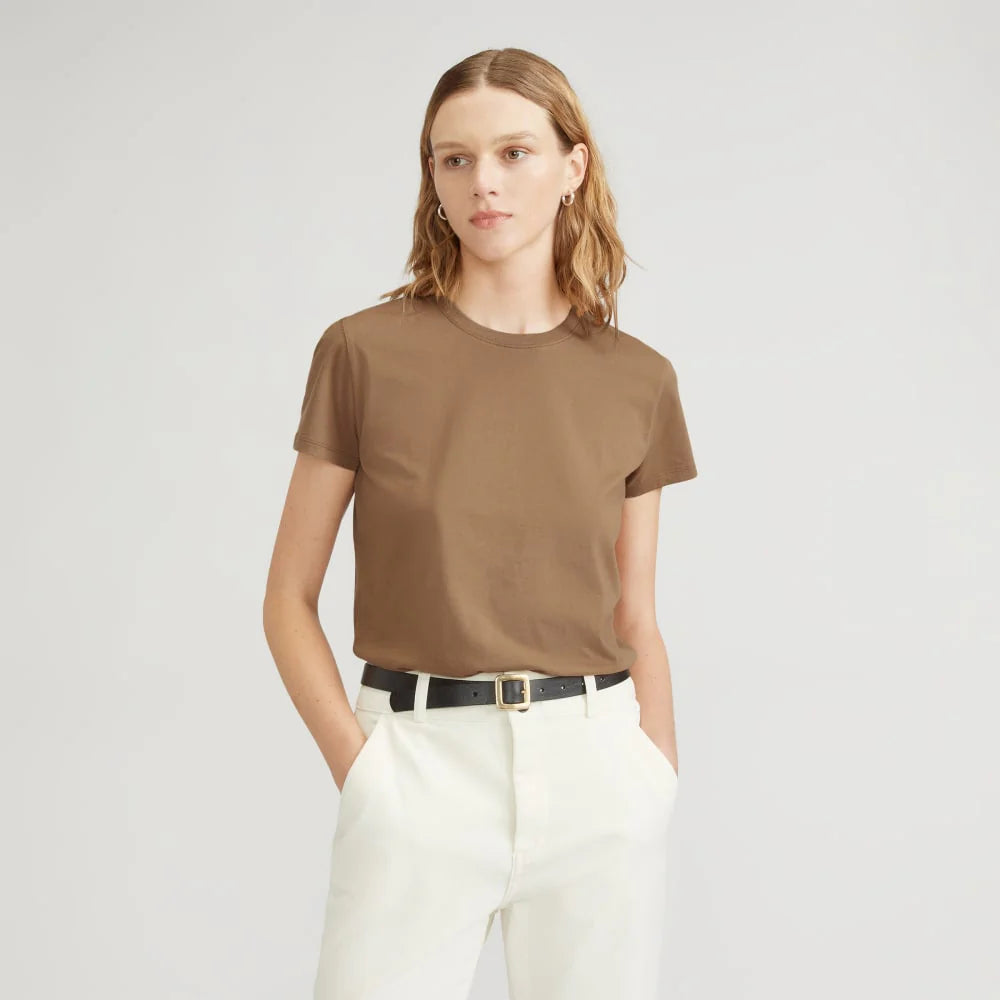 The Box-Cut Tee in Essential Cotton | Toasted Coconut | No Pocket