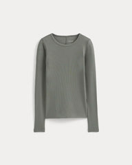 The Luxe Rib Long-Sleeve Crew | Agave Green