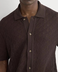 Open-Knit Resort Shirt | Coffee Bean