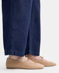 Leather Keyhole Flat | Blush Tan