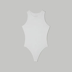 The Cutaway Tank Bodysuit | White | Thong