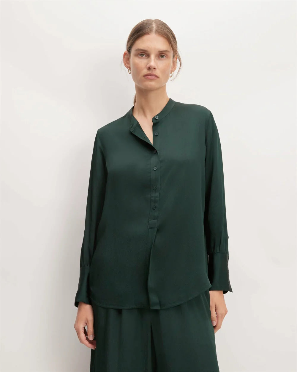 The Hammered Satin Popover Shirt | Scarab