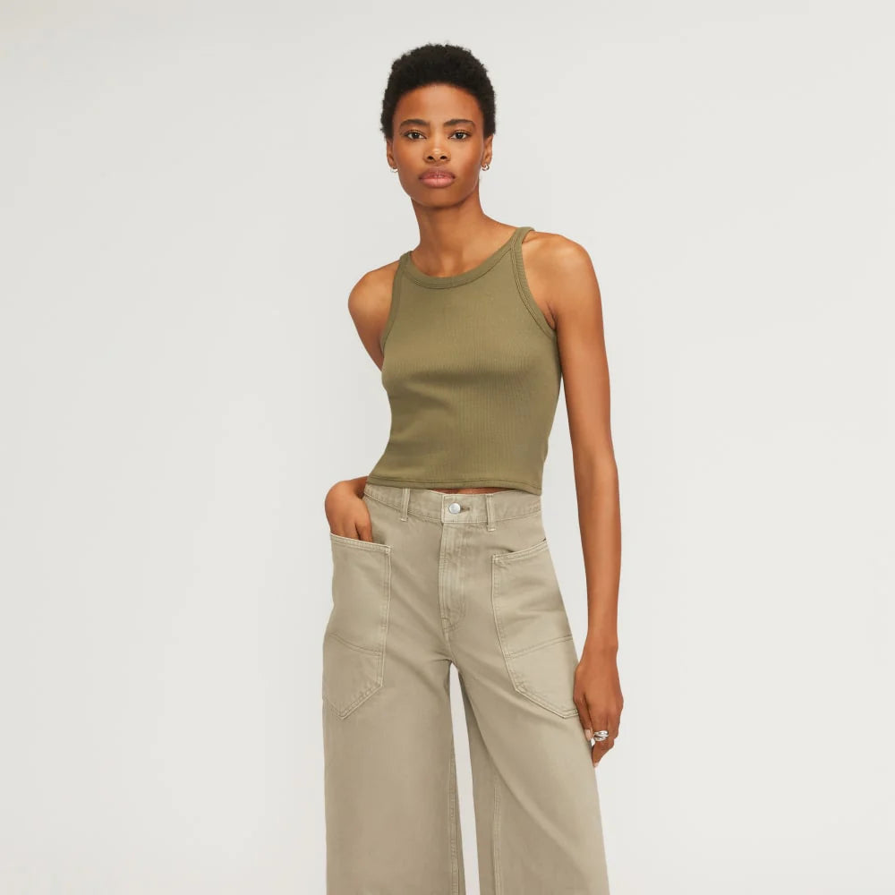 The Supima® Micro-Rib Cropped Tank | Kalamata