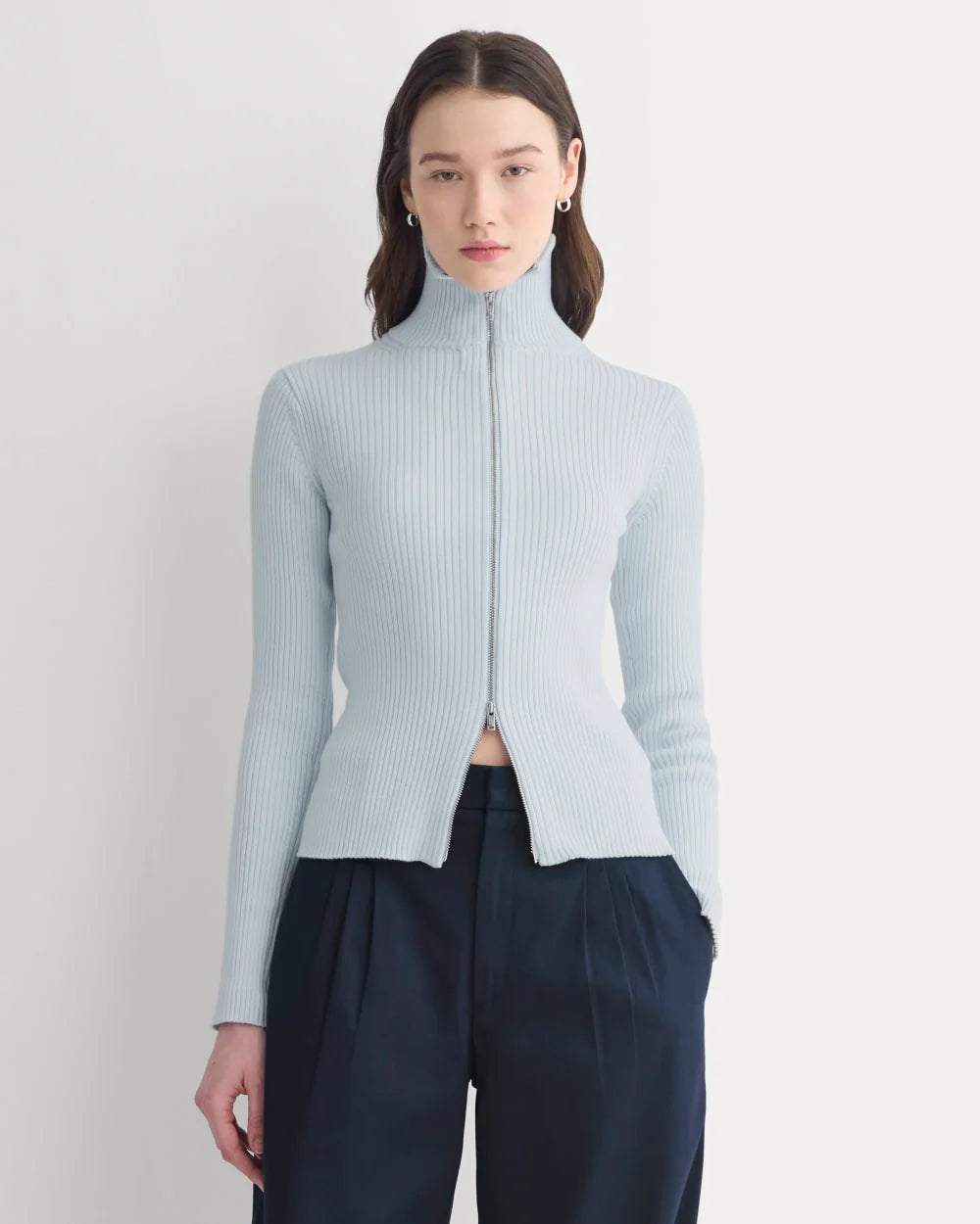 Full-Zip Ribbed Jacket in Everyday Cotton | Skywriting