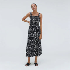 The Smock Dress | Black / Canvas Floral