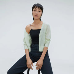 The Featherweight Alpaca Cardigan | Seafoam Green
