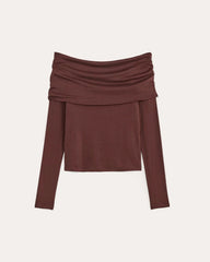 The Off-the-Shoulder Top in Butterluxe | Dark Mahogany