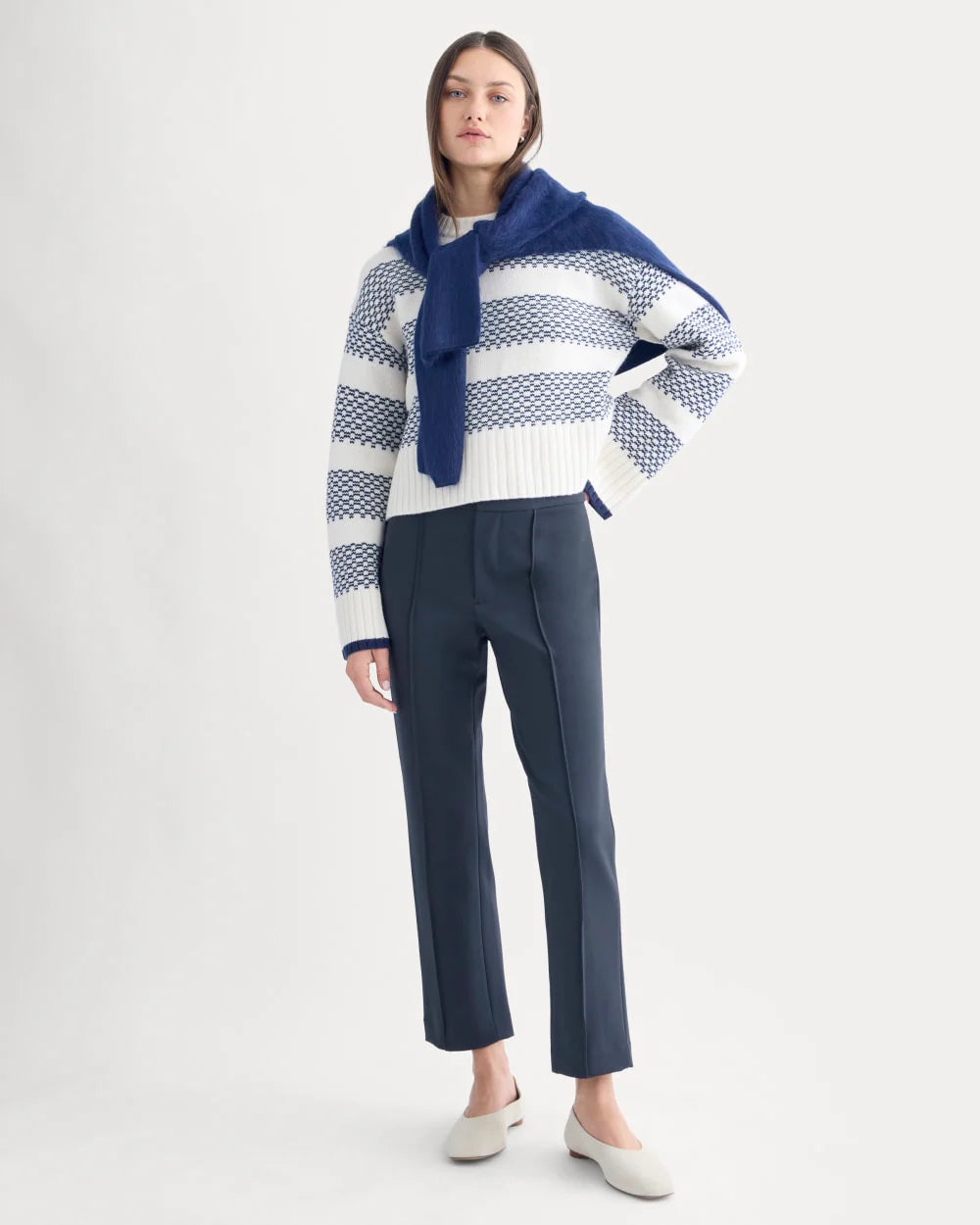 Slim Trouser in Ponte | Deep Navy