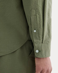 The Seersucker Long-Sleeve Shirt | Lichen Green