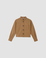 The Structured Cotton Cropped Shirt | Toasted Coconut