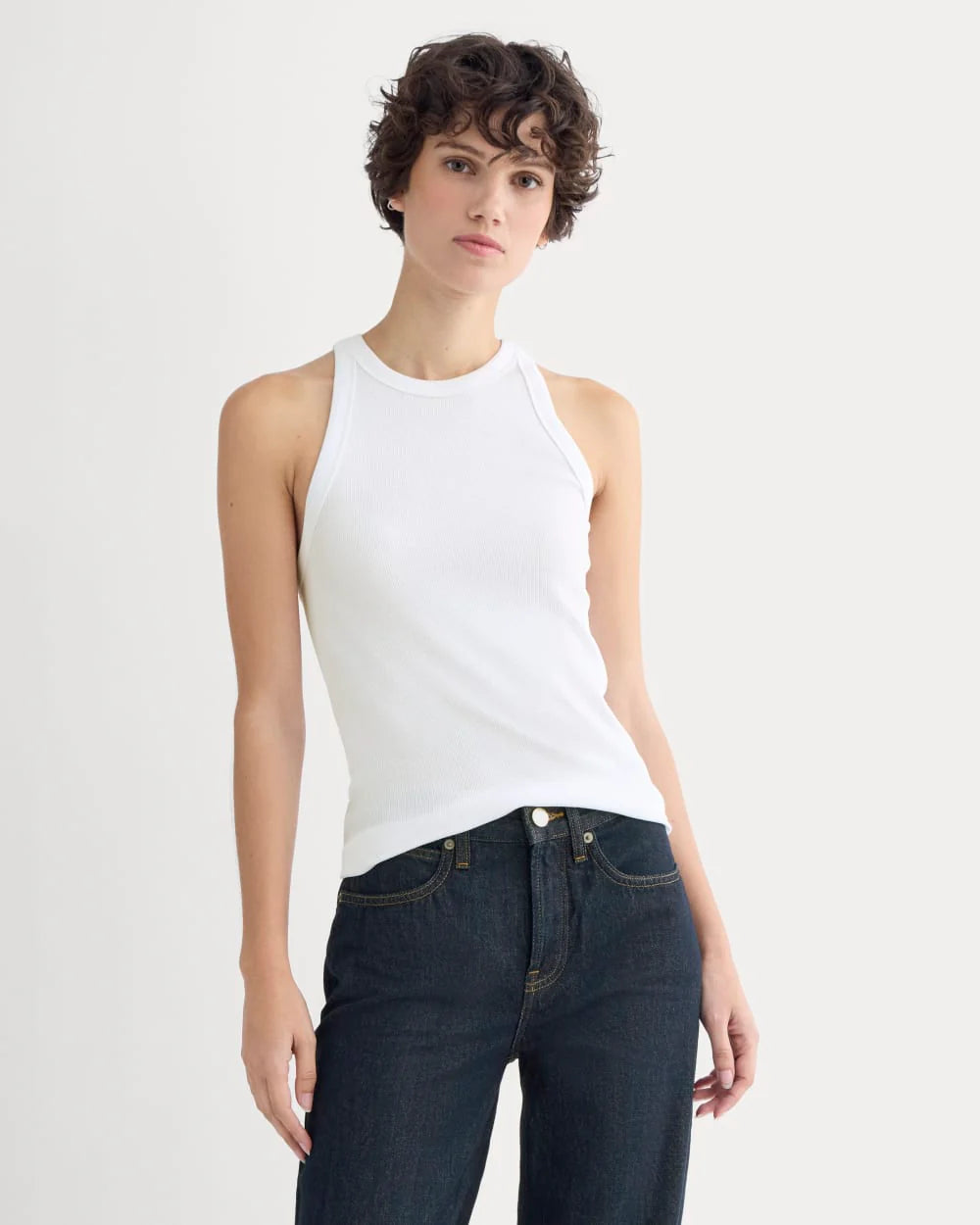 Luxe Rib Racerback Tank | White
