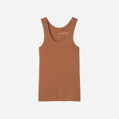 The Pima Micro-Rib U-neck Tank | Tawny Brown