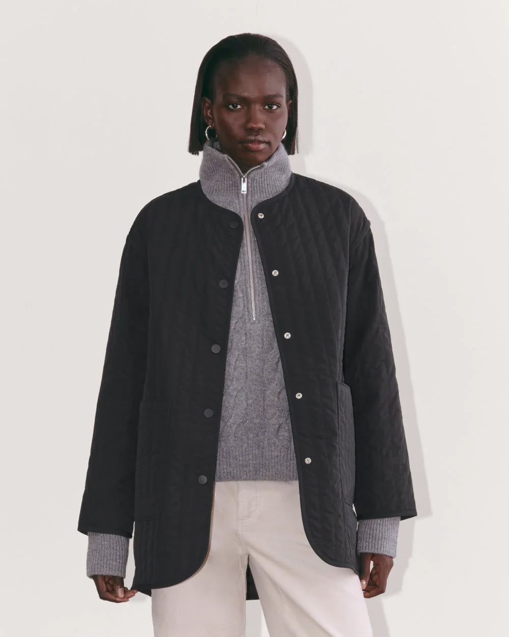 The Midi Quilted Liner | Black