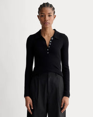 The Polo in Ultrasoft Merino | Black