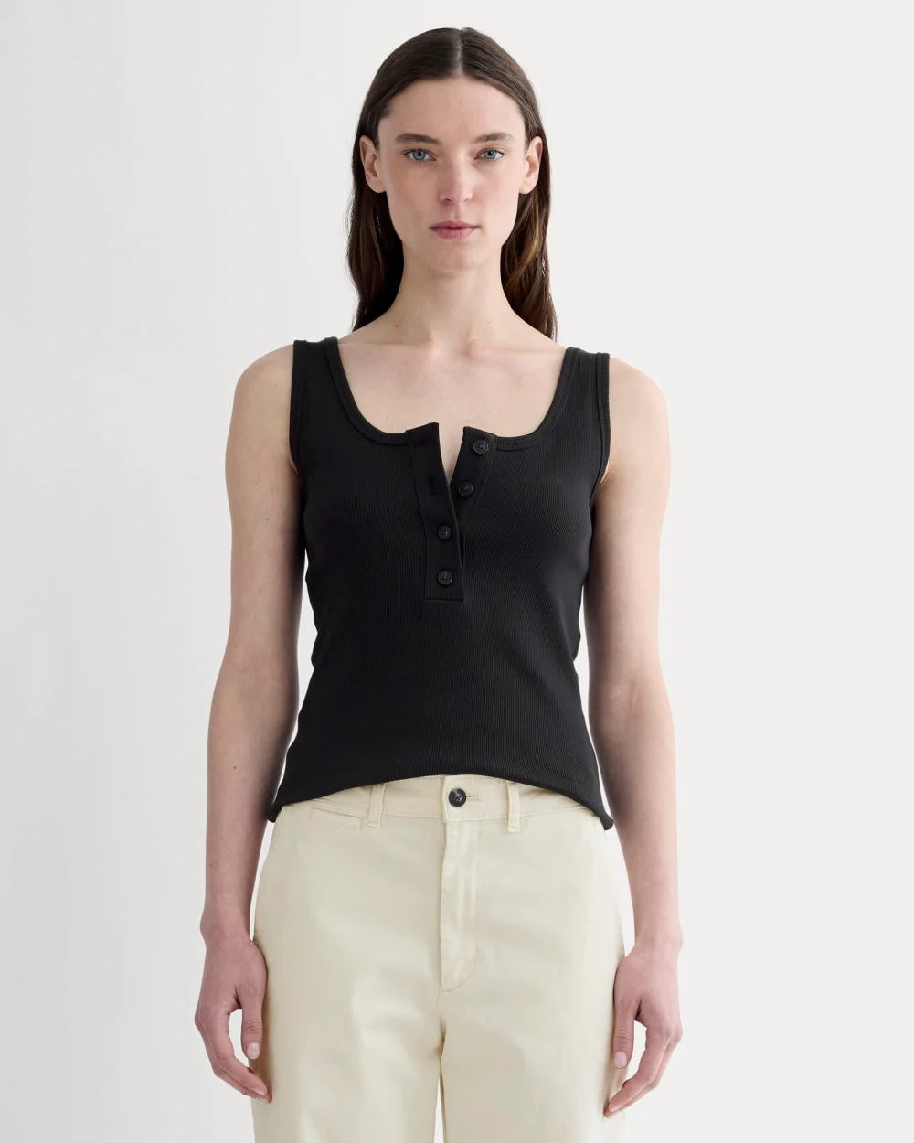 The Selfie Henley Tank | Black