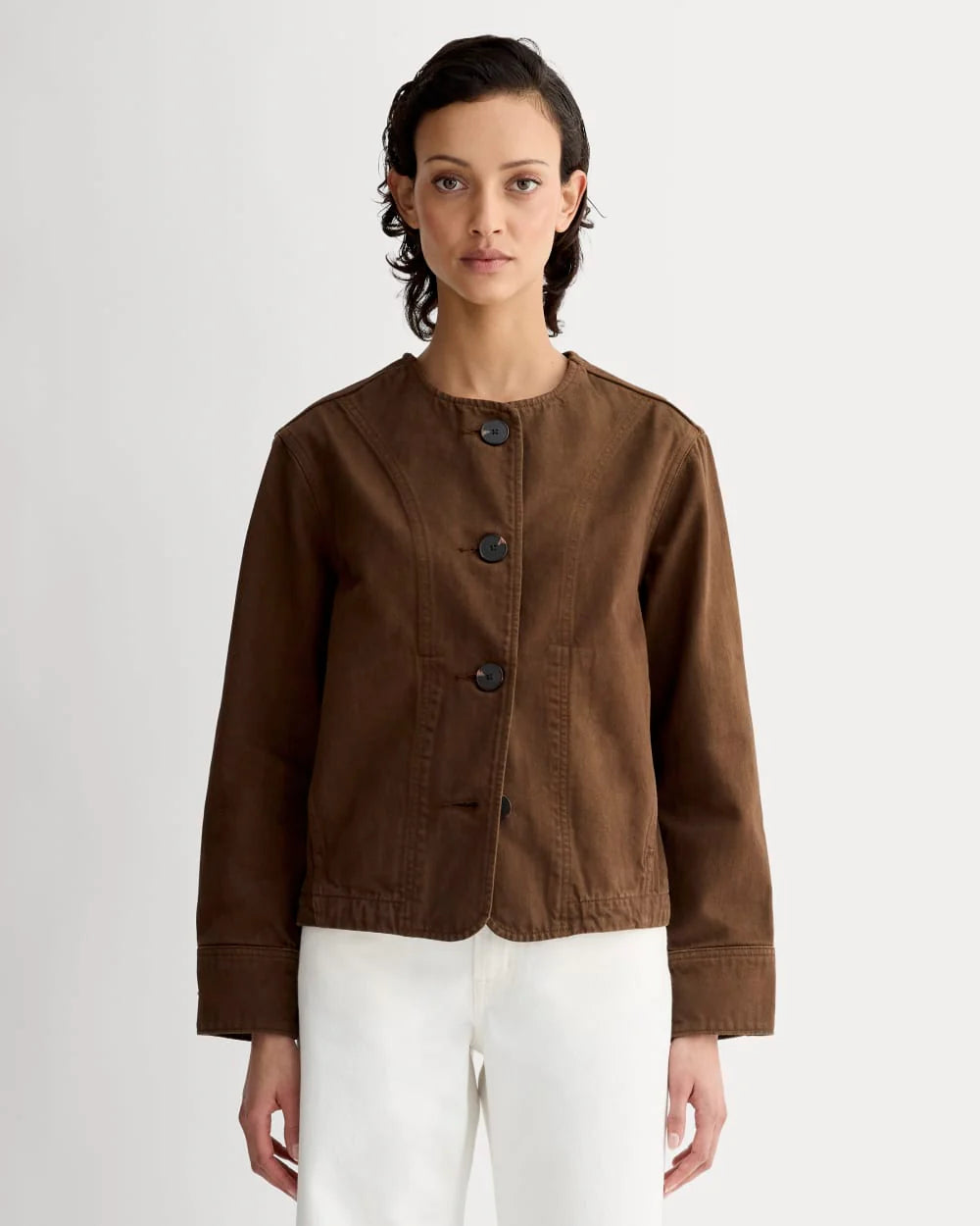 The Denim Barrel Jacket | Cocoa