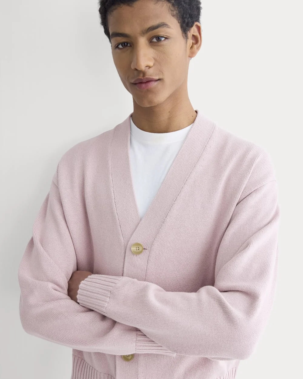 Cropped Cardigan in Everyday Cotton | Burnished Lilac