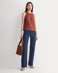 The Linen High-Neck Tank | Henna Red
