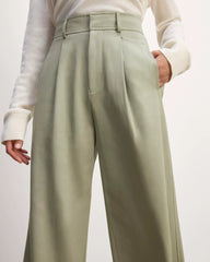 The Draper Pleated Pant in Buttersmooth | Seagrass | 30" Inseam